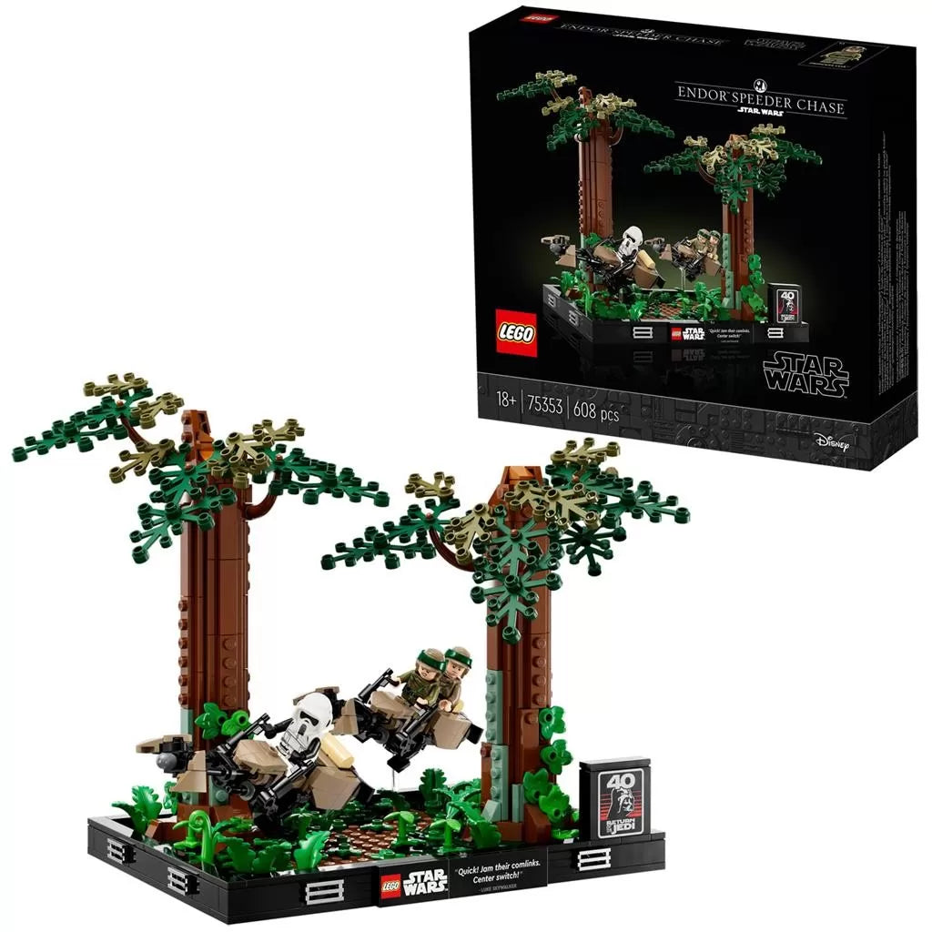 Lego star wars diorama de urmarire cu speederul pe endor 75353
