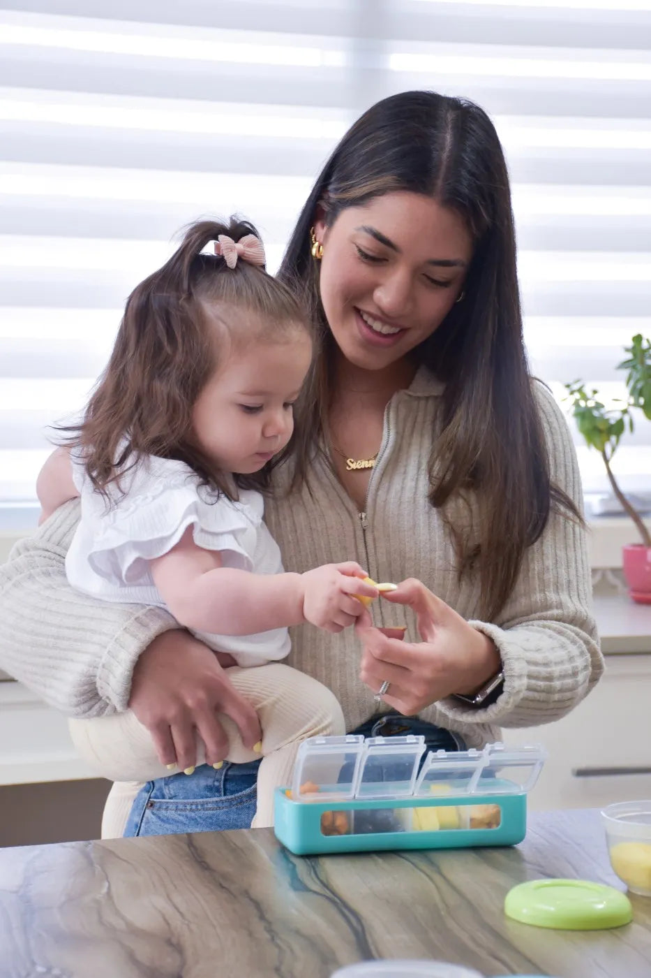 Cutie snack 4 compartimente, melii, blue
