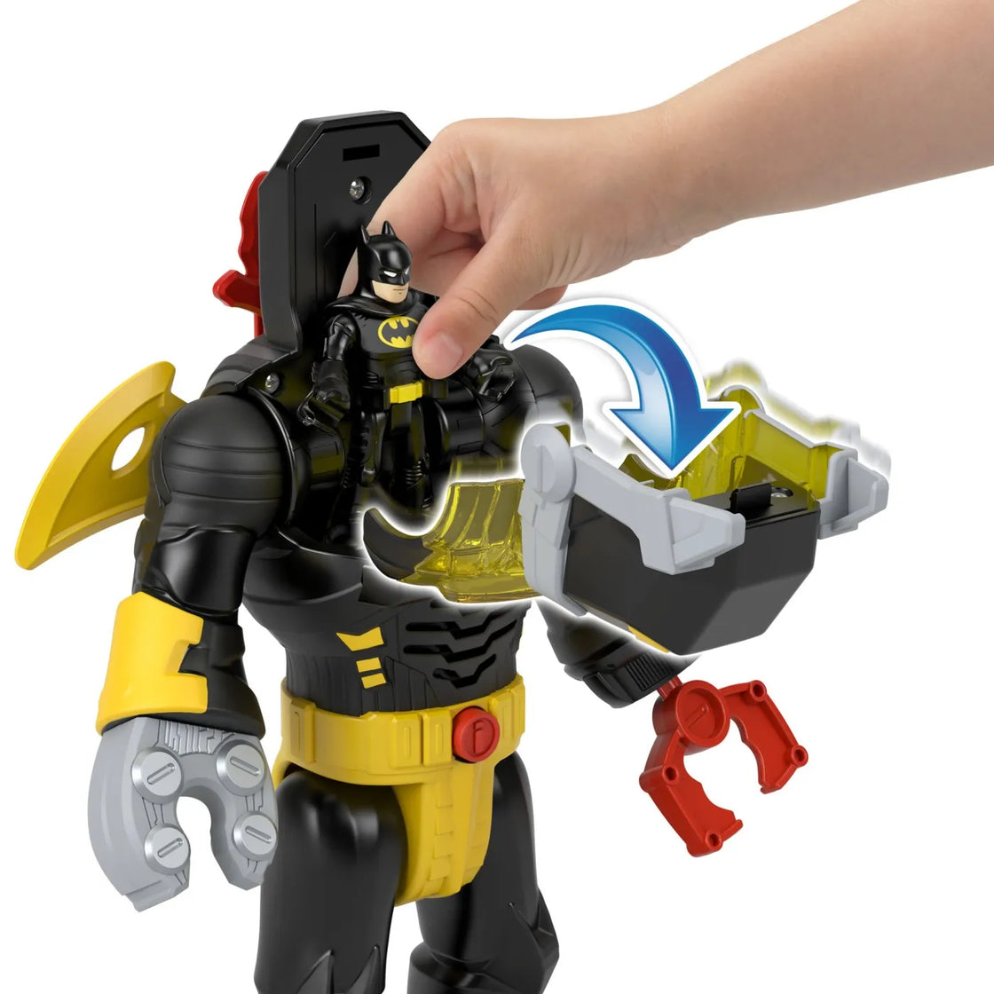 Fisher price imaginext dc super friends set figurina batman si costum exo cu lumini si sunete