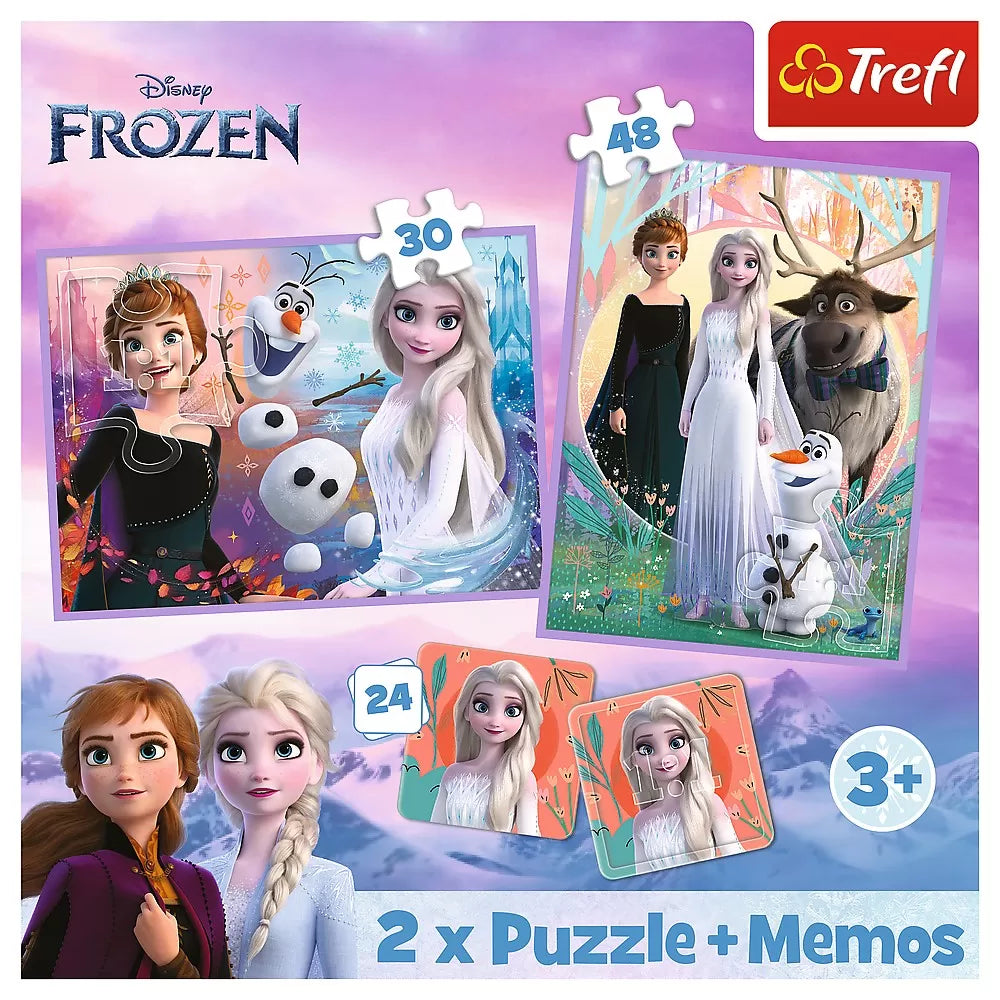 Puzzle trefl 2in1 memo disney frozen printesele si taramul lor