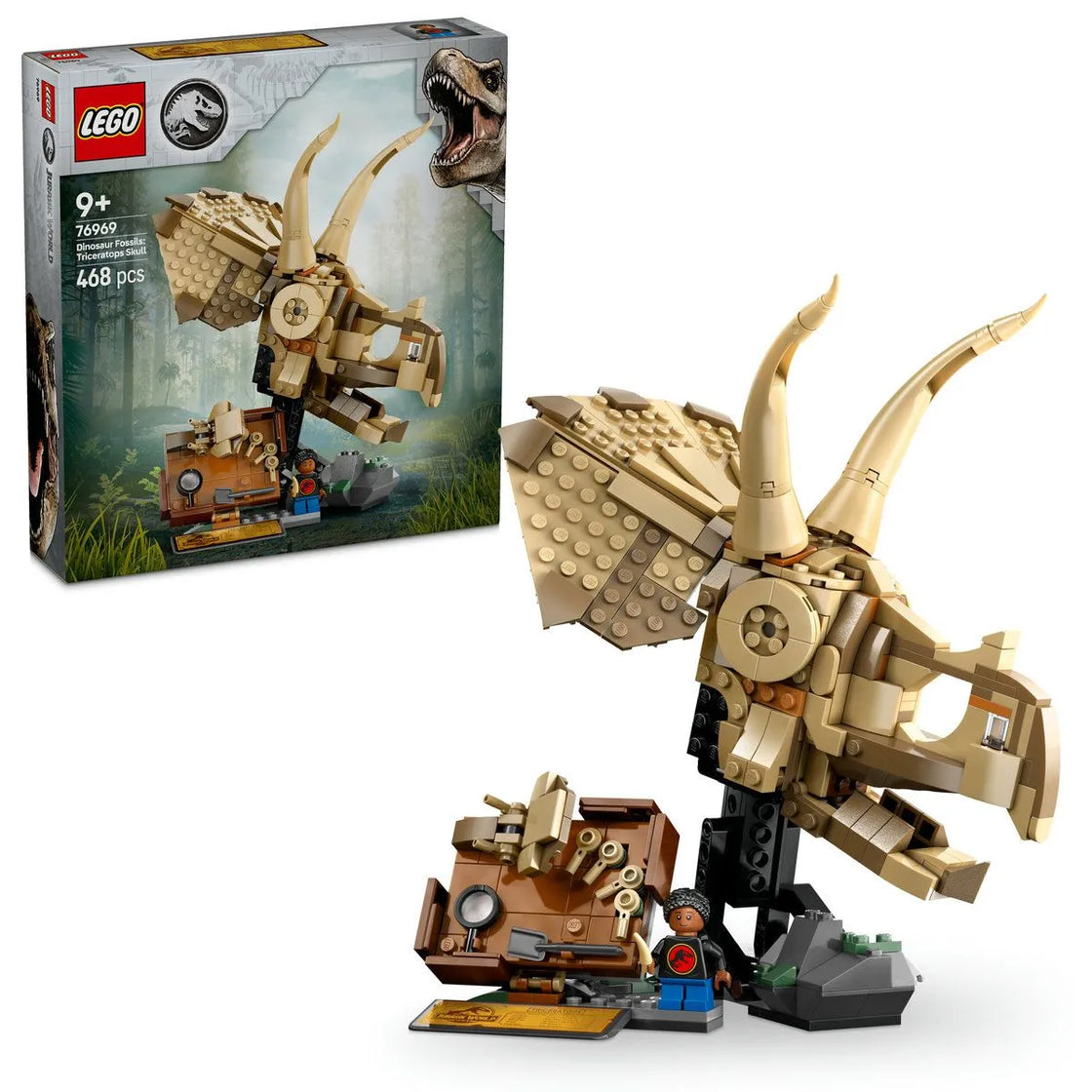Lego jurassic world fosile de dinozaur craniu de triceratops 76969