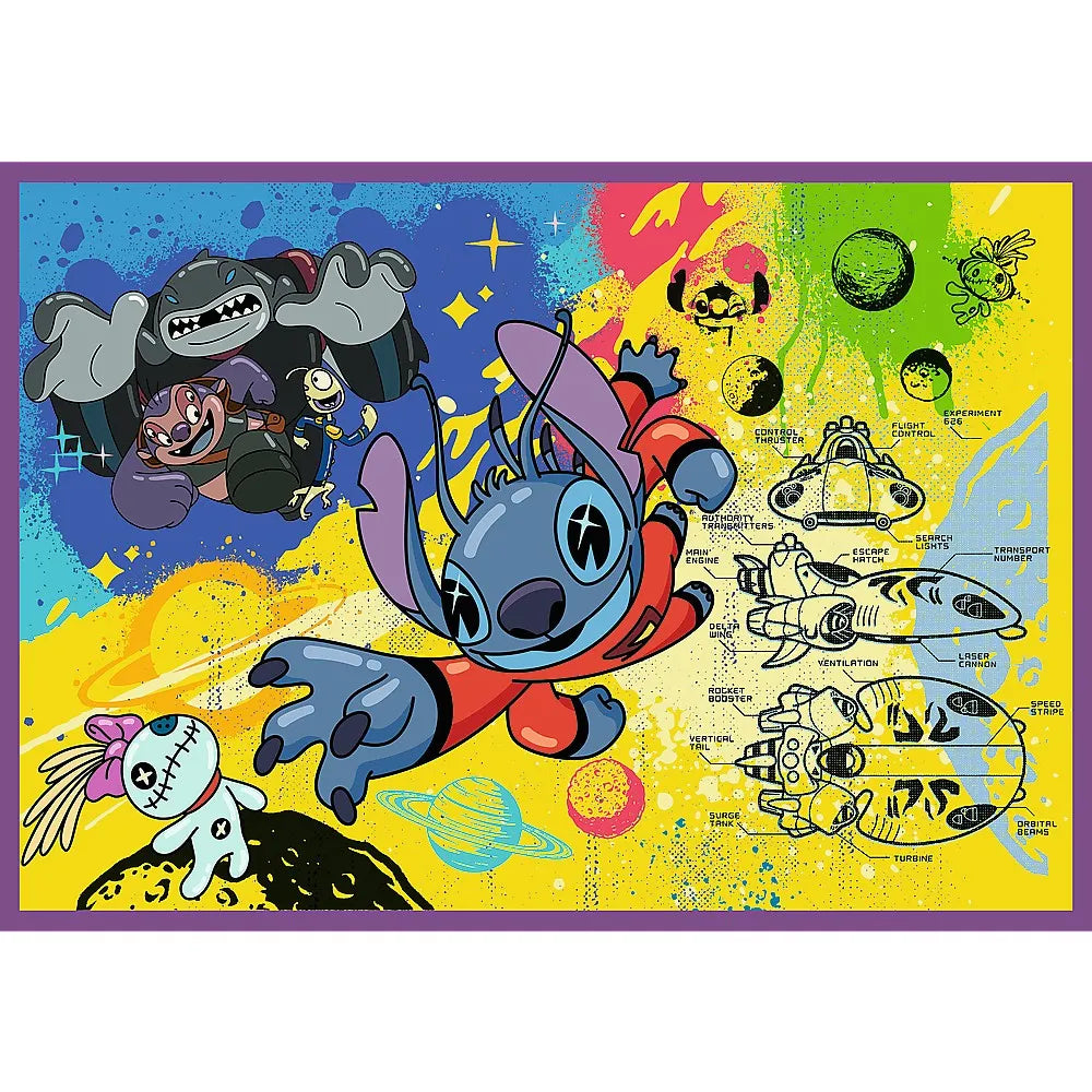 Puzzle trefl 4x250 disney uimitorul stitch