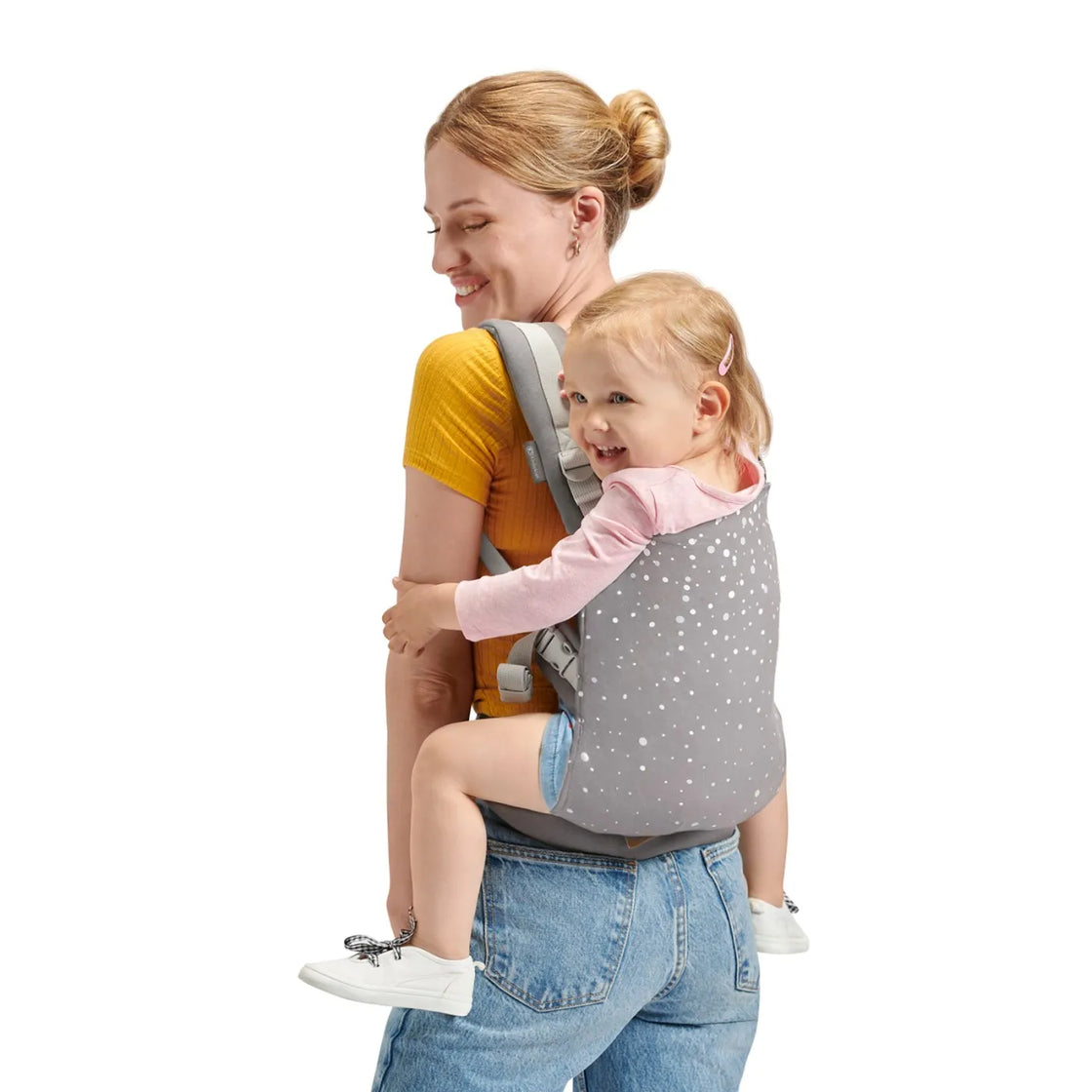 Marsupiu ergonomic kinderkraft nino, pana la 20 kg, confetti grey