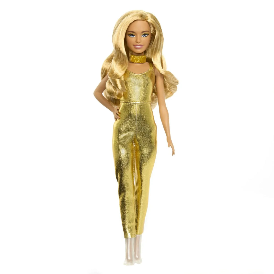 Barbie papusa barbie fashionistas blonda cu salopeta aurie