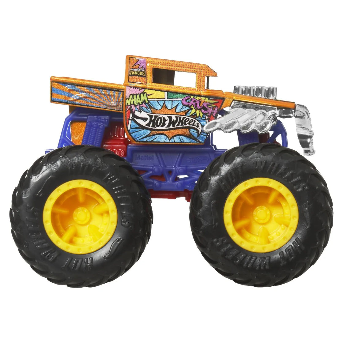 Hot wheels monster truck si masinuta metalica bone shaker