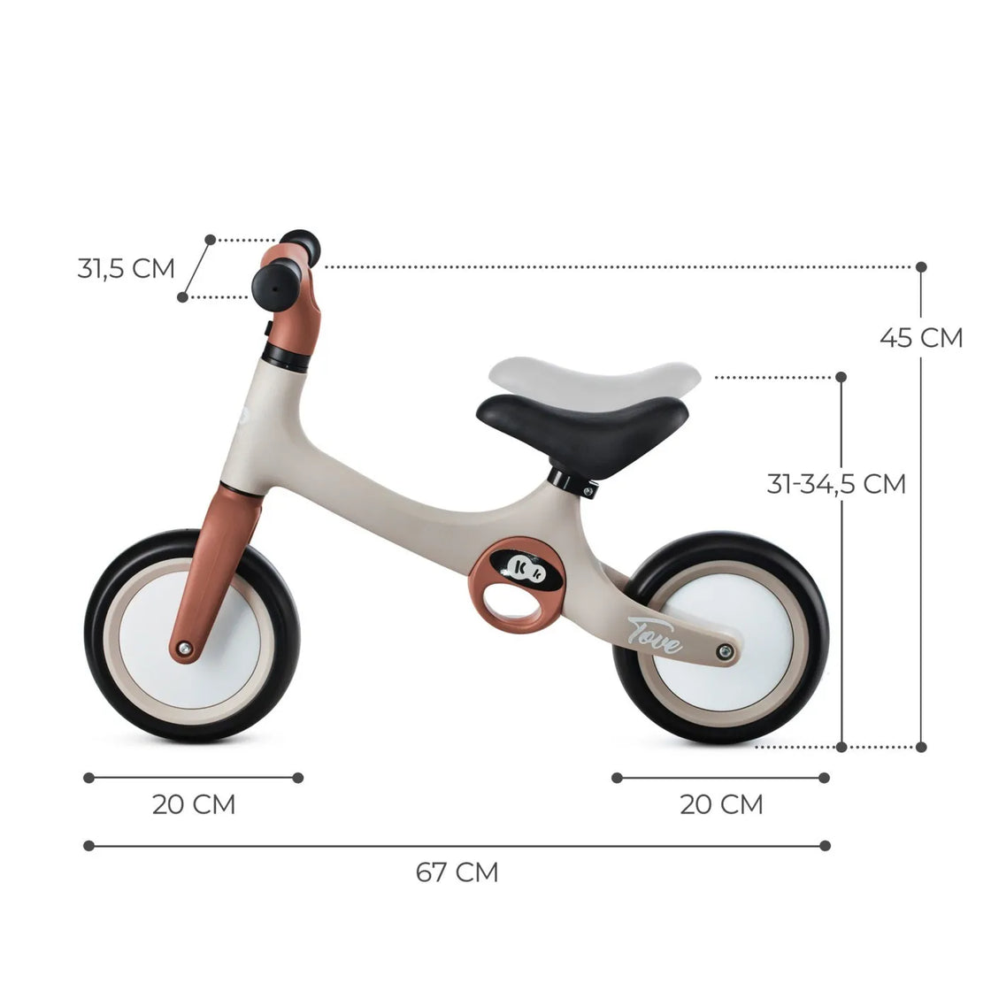 Bicicleta de echilibru kinderkraft tove, desert beige
