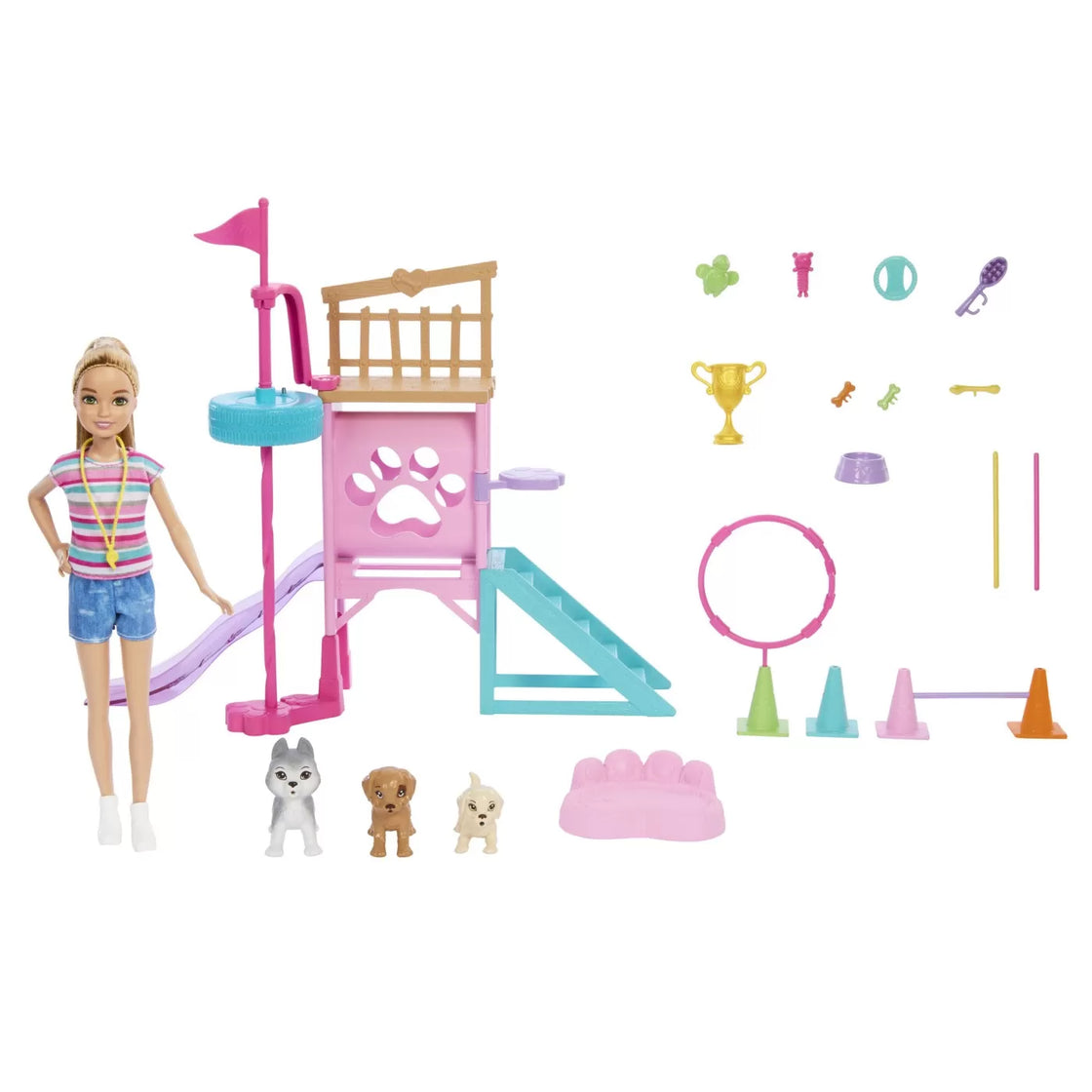 Barbie si stacie papusa stacie dresoare de catei