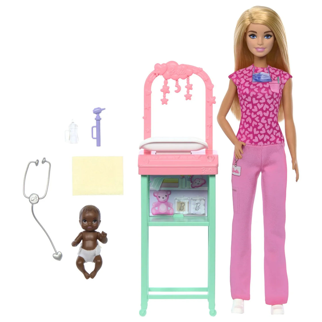 Barbie cariere set mobilier cu papusa doctor pediatru blonda