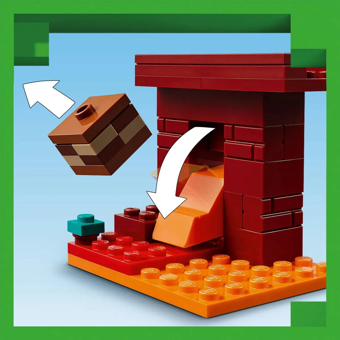Lego minecraft batalie deasupra lavei în nether 21266