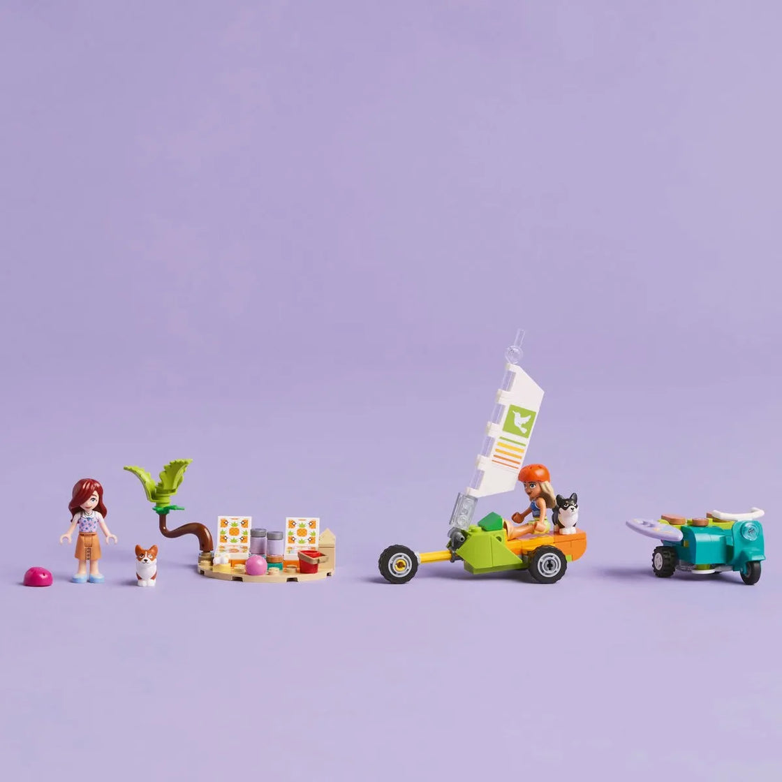Lego friends aventuri cu catei la surfing si pe scuter 42641