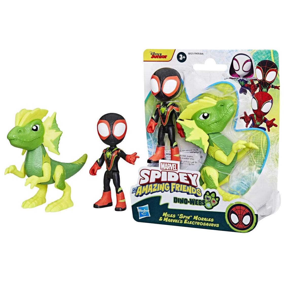 Spidey si prietenii marvel dino webs miles spin morales si marvel's electrosaurus