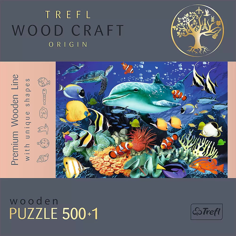Puzzle trefl din lemn 500+1 piese viata marina