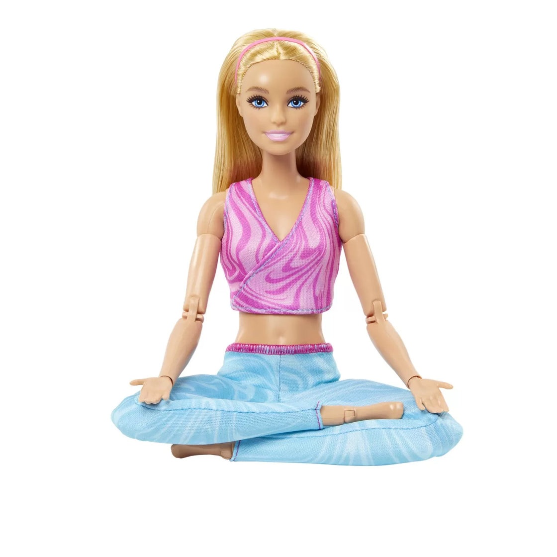 Papusa barbie made to move blonda cu top roz