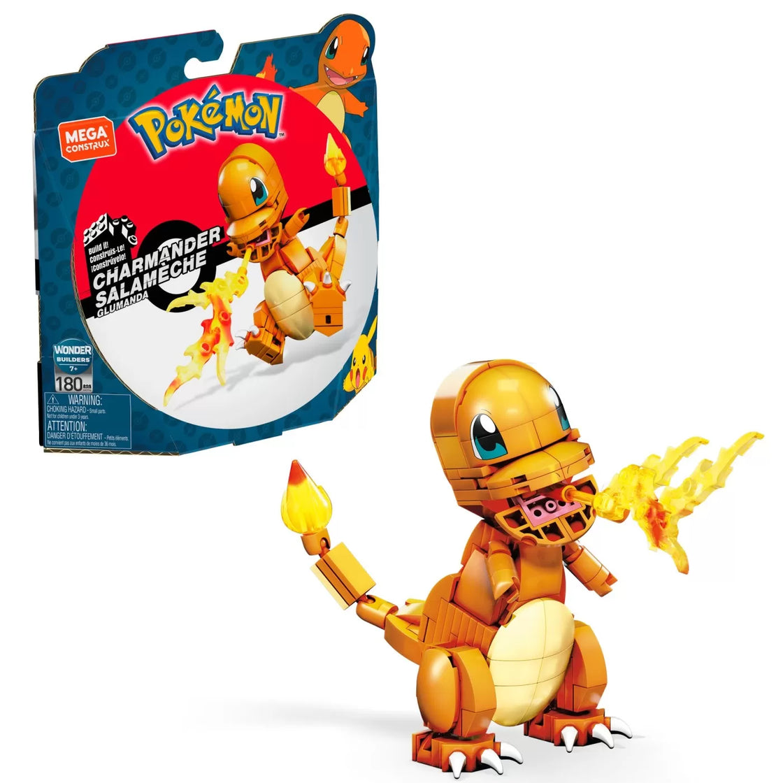 Pokemon mega construx set de constructie charmander salameche 180 piese