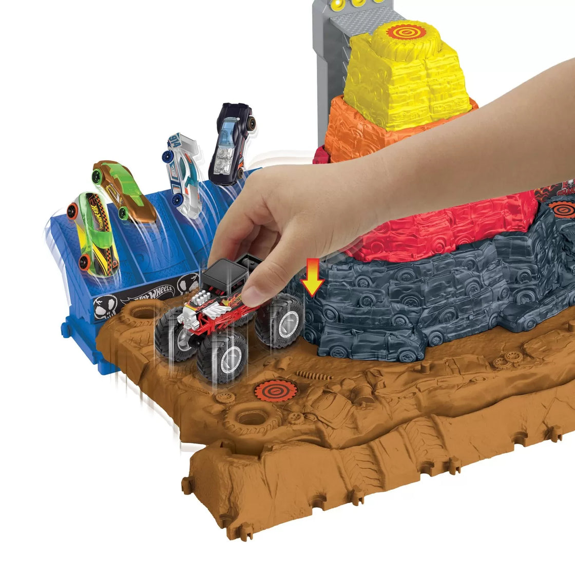 Hot wheels monster trucks arena smashers bone shaker arena ultimate crush