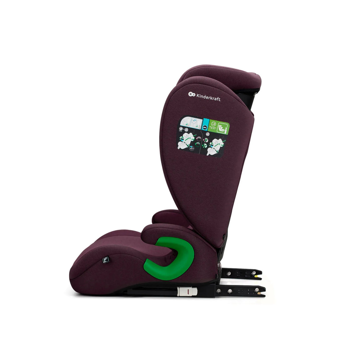 Scaun auto kinderkraft junior fix2, i-size 100-150 cm, cherry red
