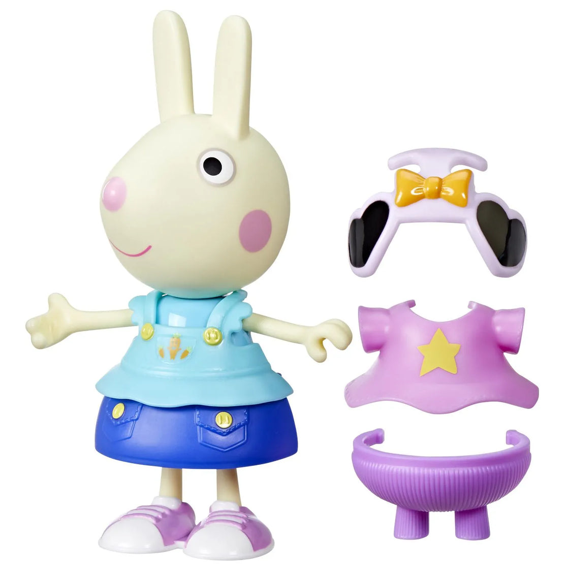 peppa pig set figurina si accesorii vestimentare iepurasul rebecca 15cm