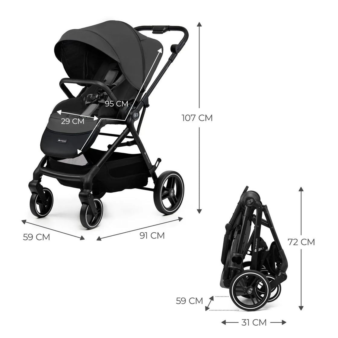 Carucior sport kinderkraft yoxi, grey
