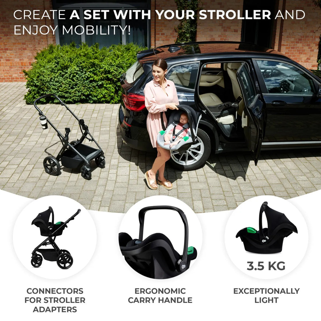 Carucior kinderkraft newly, 4 in 1, classic black