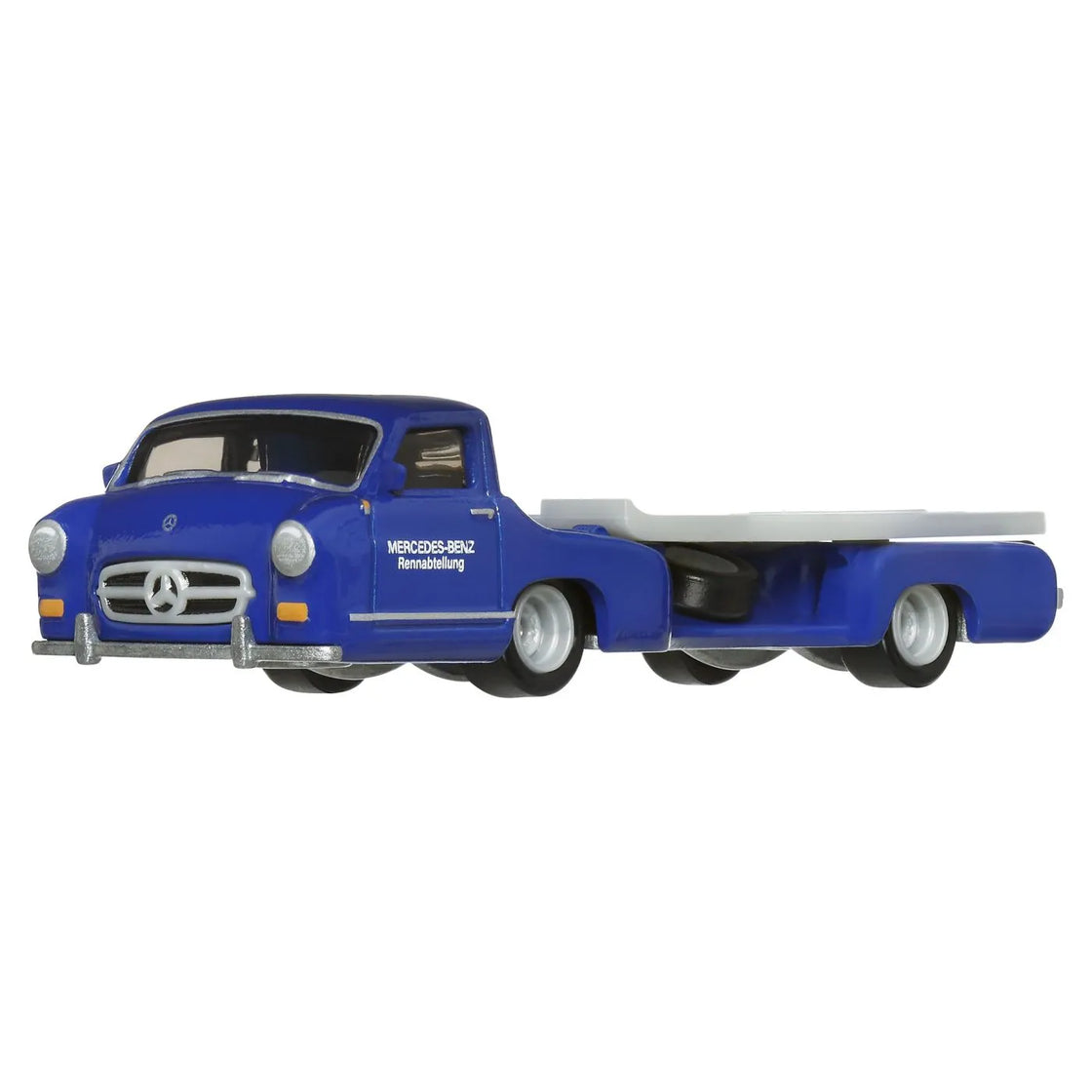 Hot wheels transportator  mercedes-benz 55 blaues wunder cu masinuta mercedes-benz 300 sl scara 1:64
