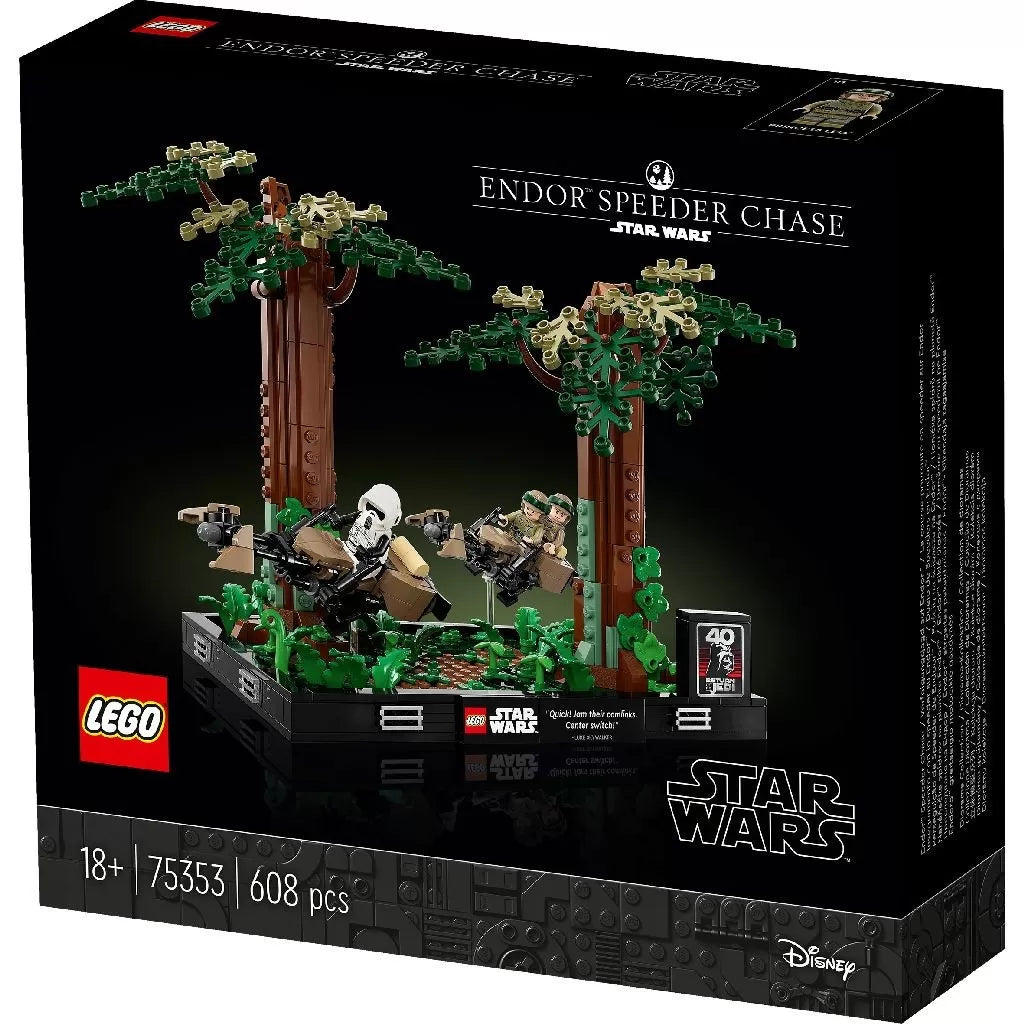 Lego star wars diorama de urmarire cu speederul pe endor 75353