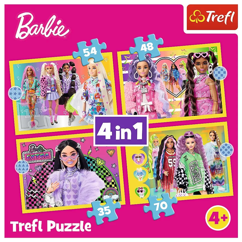 Puzzle trefl 4in1 barbie minunata lume
