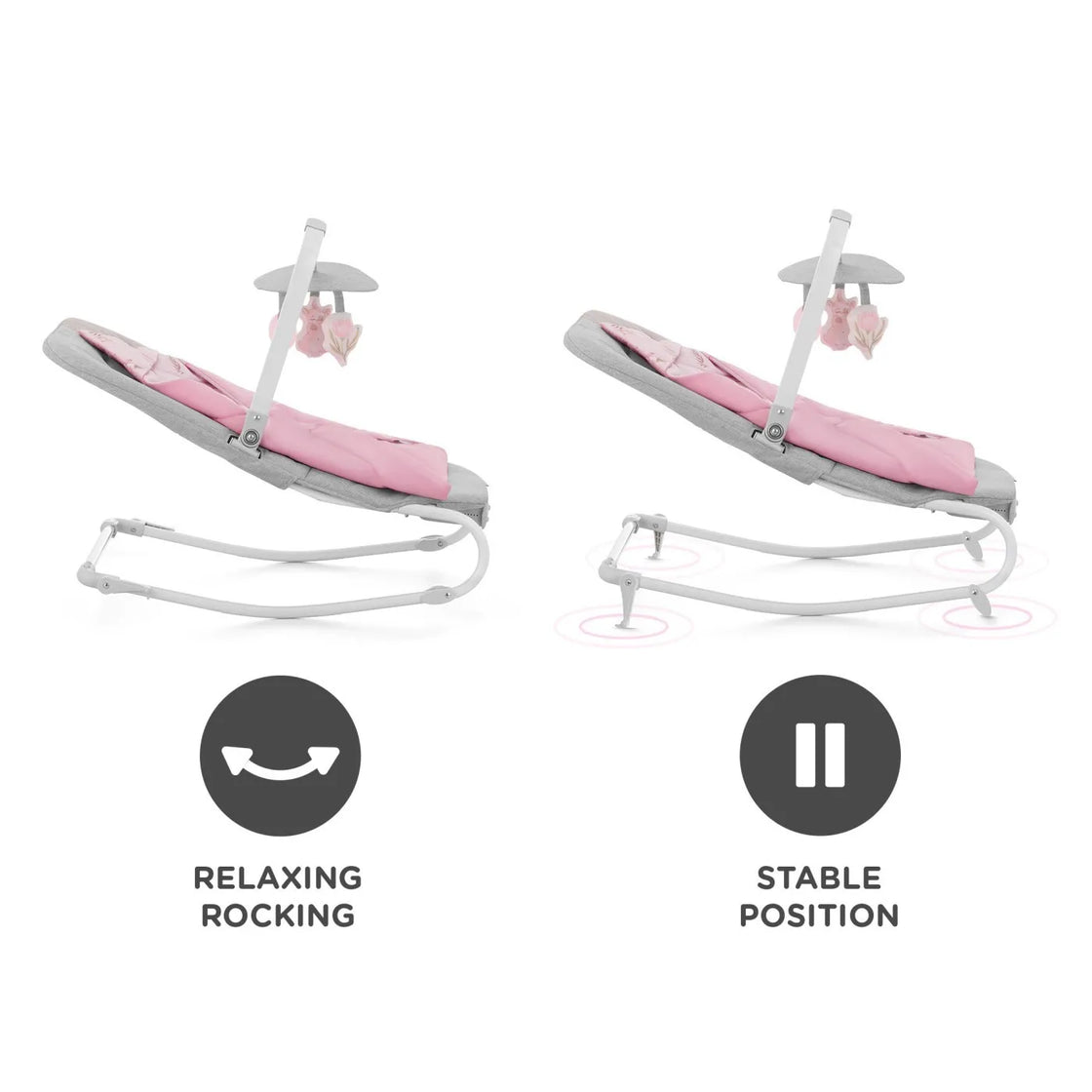 Sezlong 3 in 1, kinderkraft felio 2, peony rose