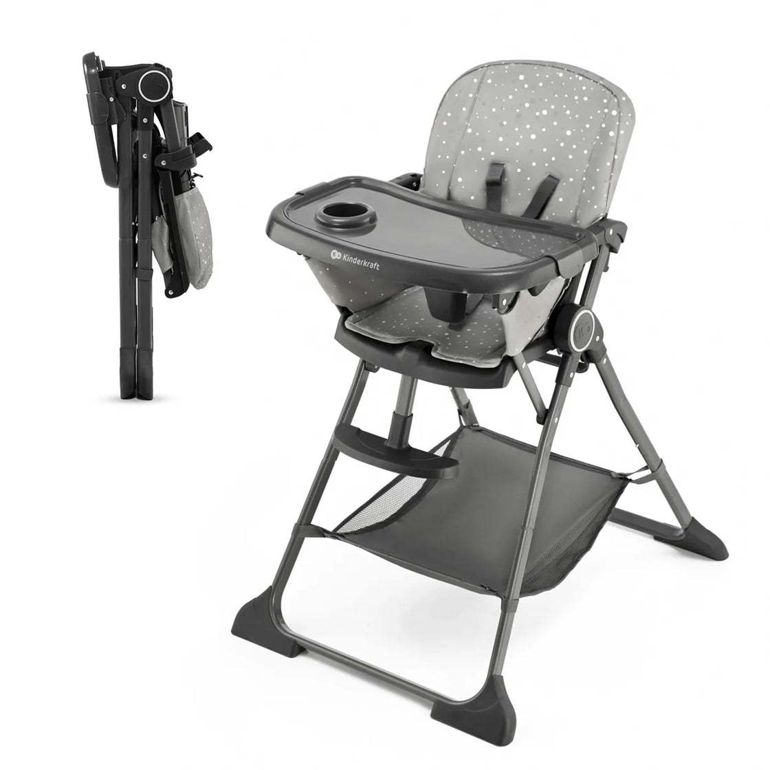 Scaun de masa kinderkraft foldee, pliabil, grey