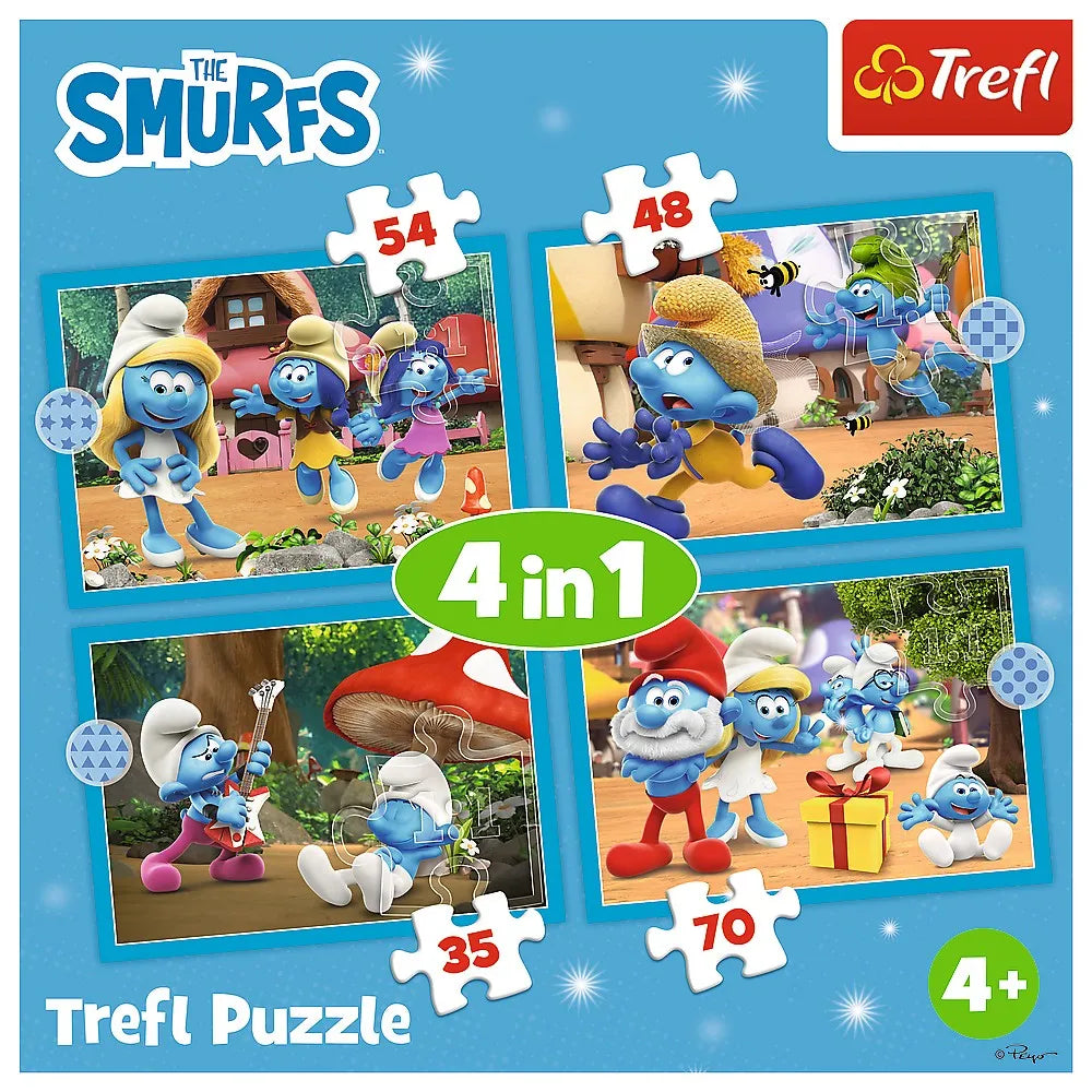 Puzzle trefl 4in1 strumfii satul strumfilor