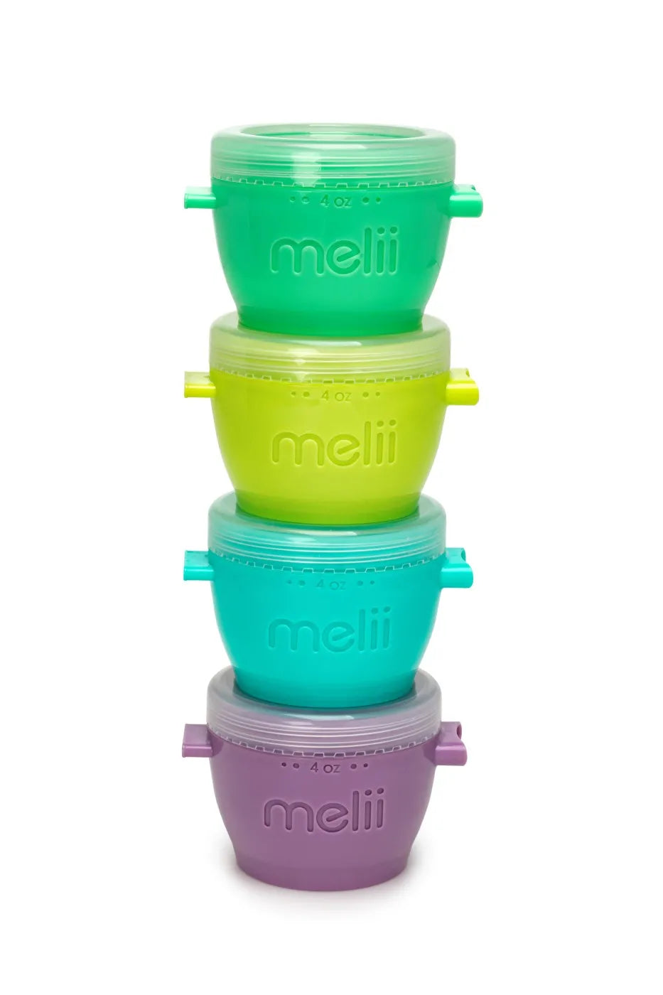 Set 4 recipiente plastic snap&go, melii, 118 ml