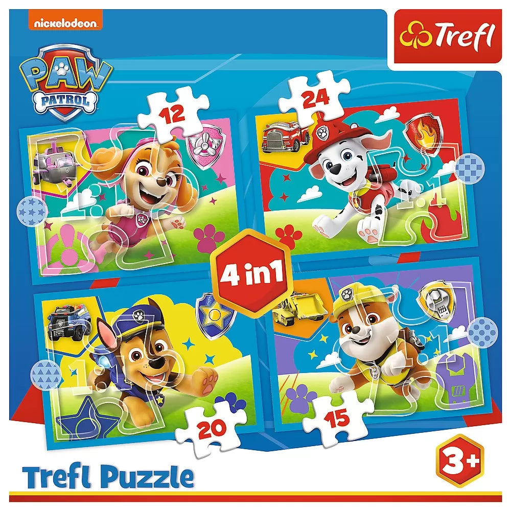 Puzzle trefl 4in1 patrula catelusilor echipa