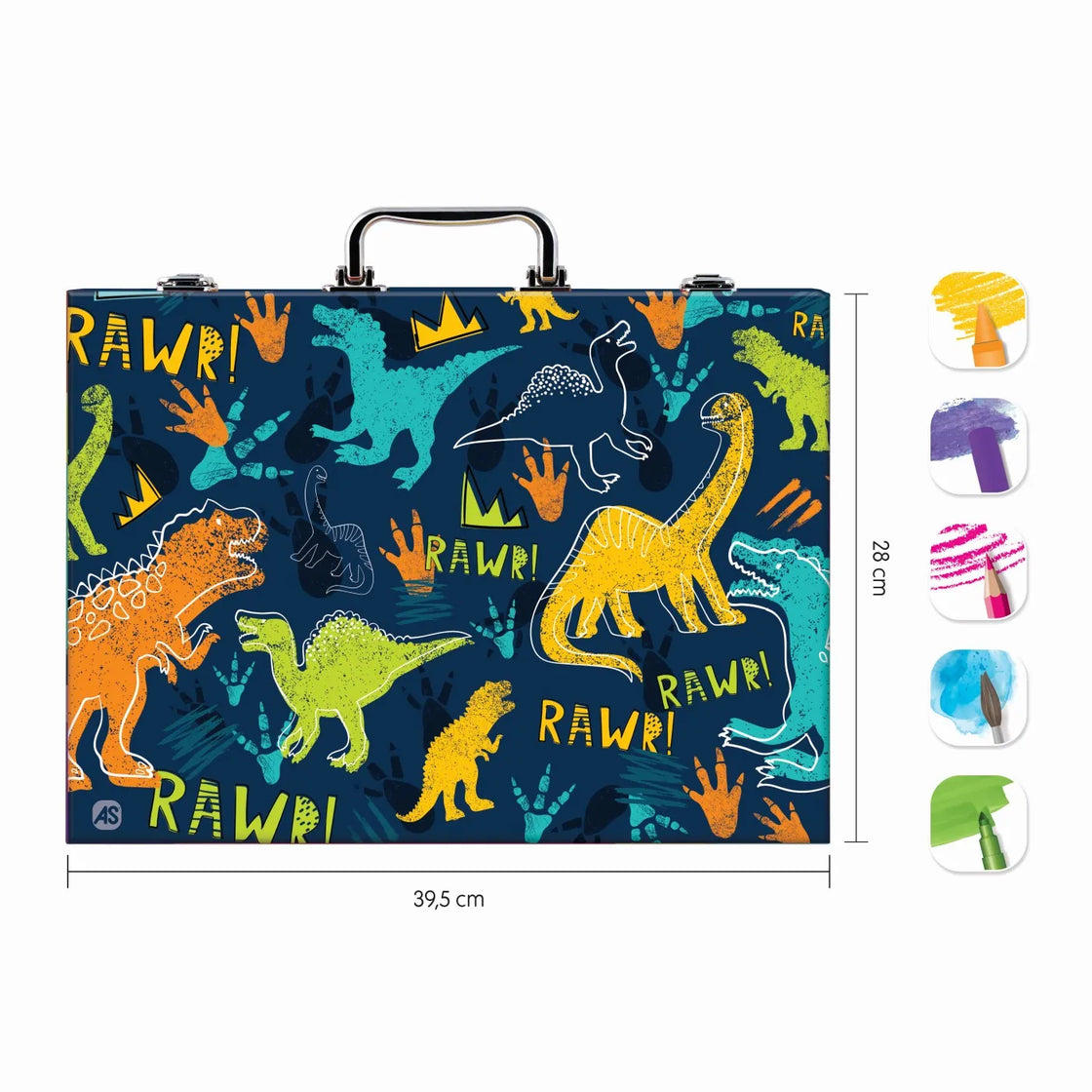 Happi hobbi art case set de desen deluxe cu 100 de accesorii dinozaur