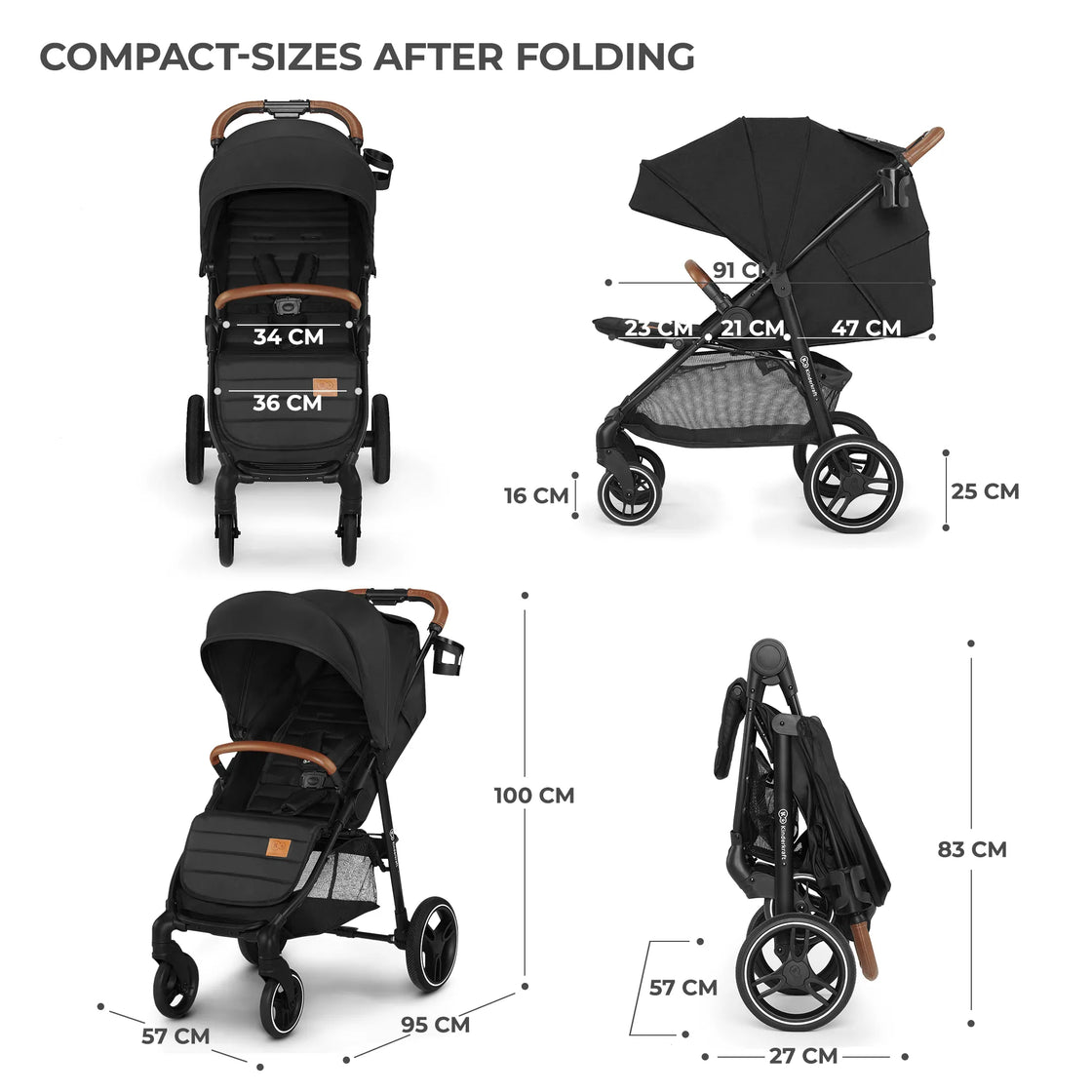 Carucior sport kinderkraft grande plus, black