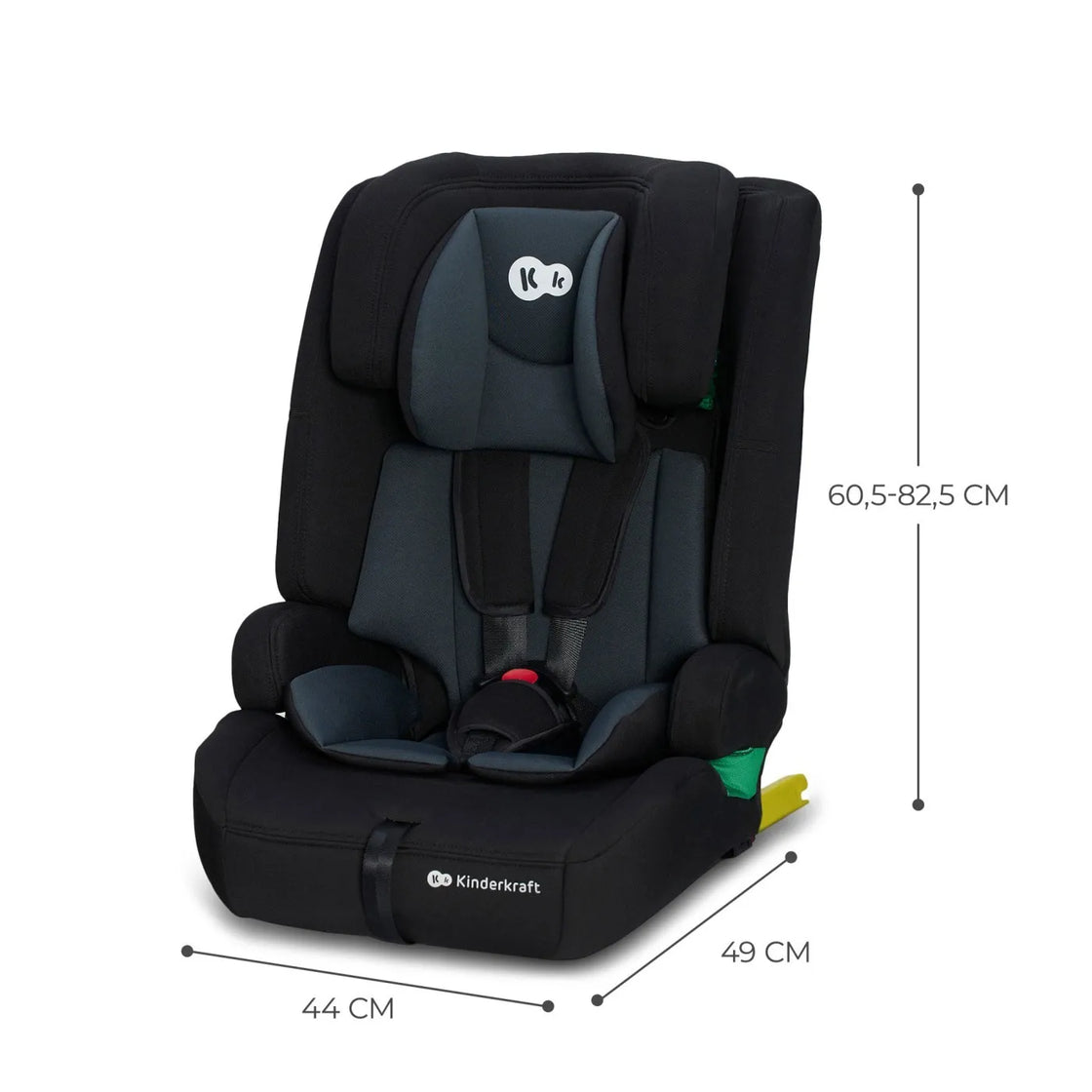 Scaun auto i-size, 76-150 cm, kinderkraft safety fix 2, black