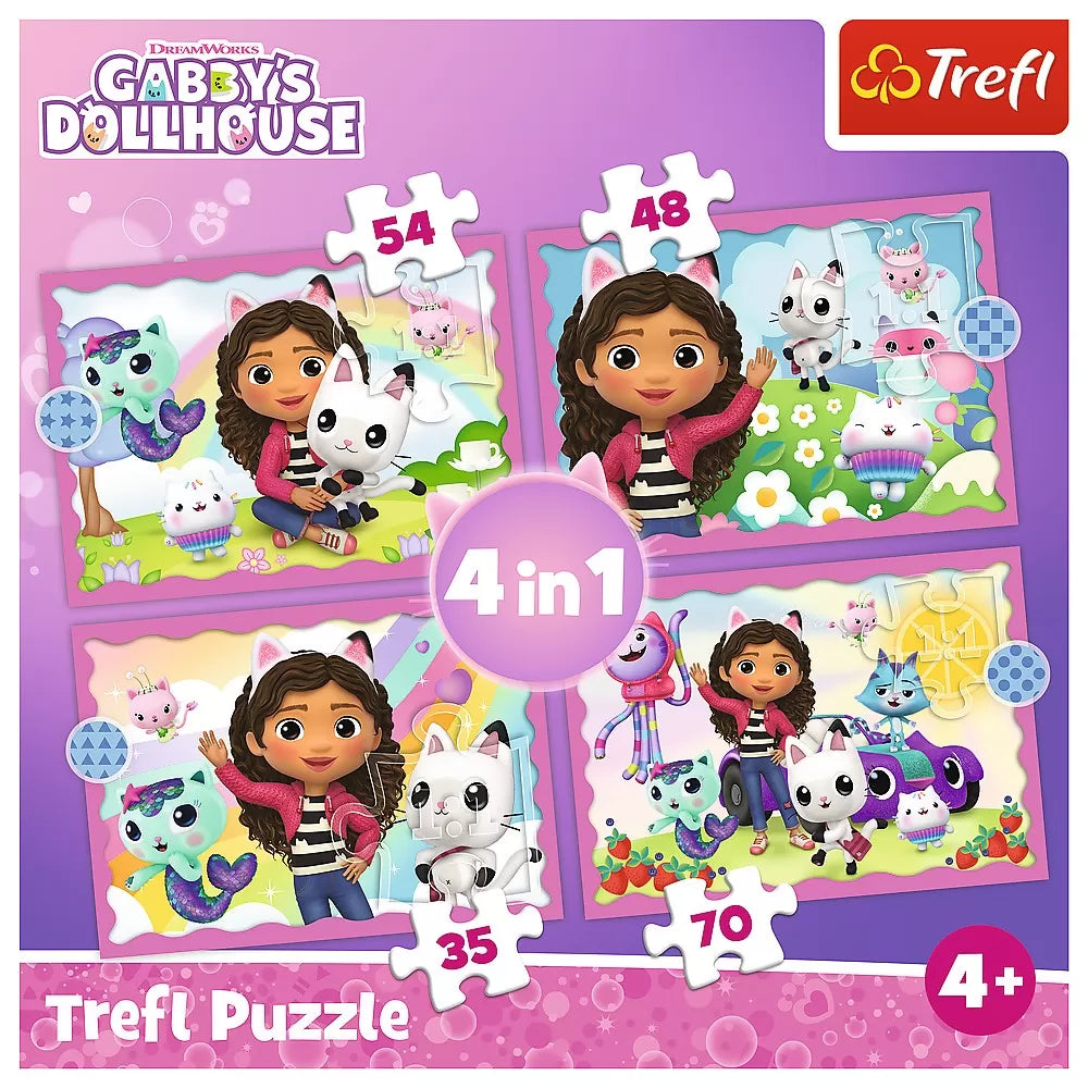 Puzzle trefl 4in1 gabbys dollhouse aventurile lui gabby