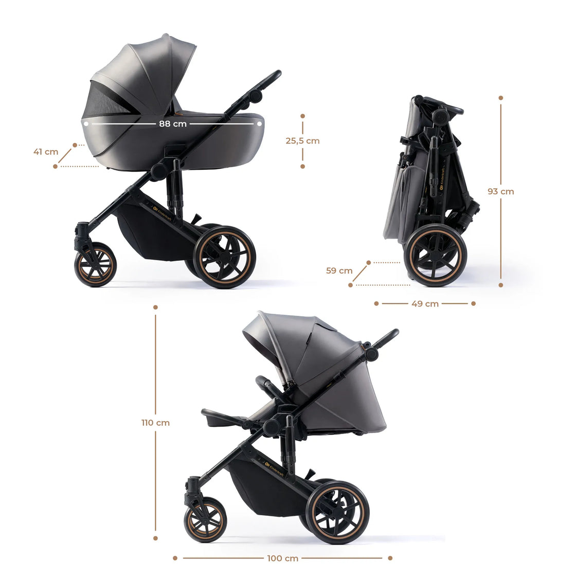 Carucior 2 in 1 kinderkraft prime 2, shadow grey