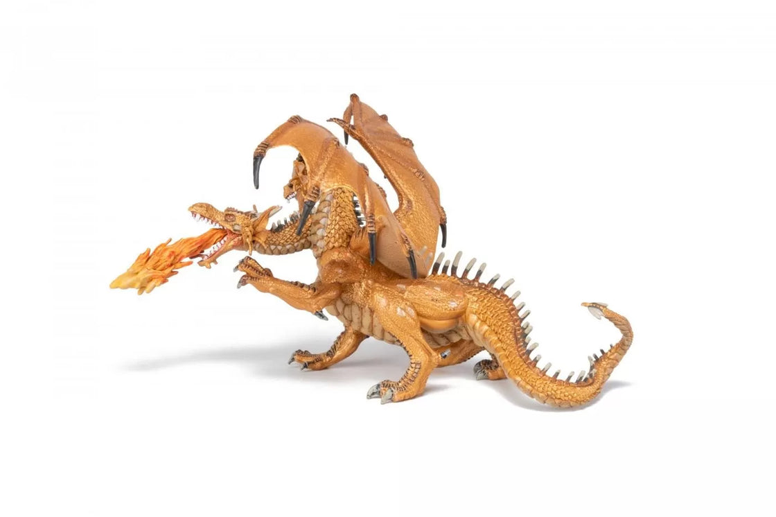 Papo figurina dragon cu doua capete auriu