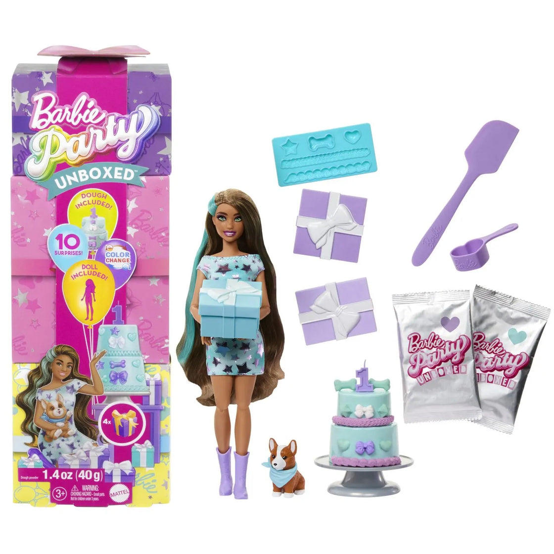 Barbie papusa party unboxed reveal bruneta