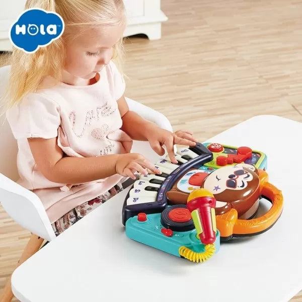 Pianina bebe maimutica dj cu lumini sunete si microfon
