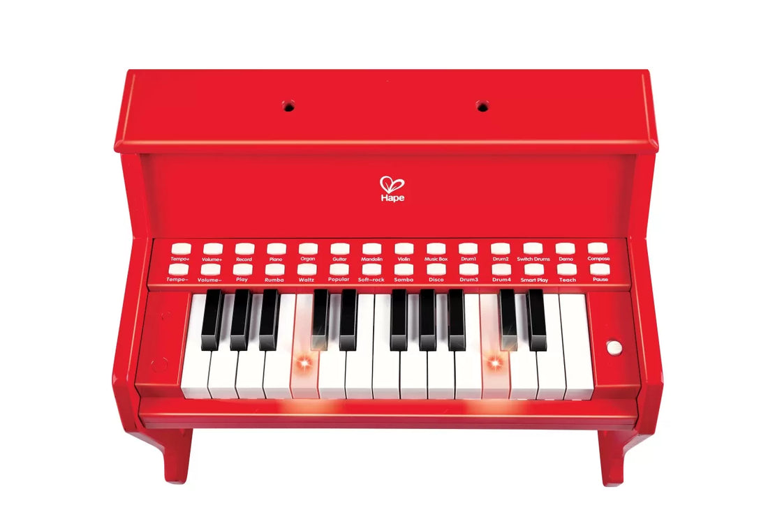 Hape pian electronic rosu cu lumini
