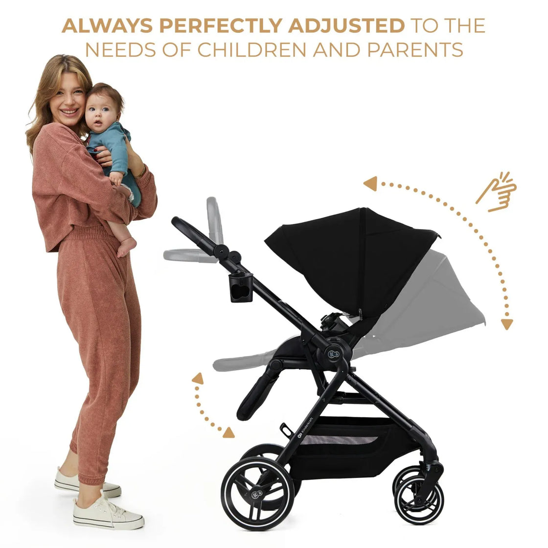 Carucior kinderkraft yoxi 3in1 (mink pro) pure black