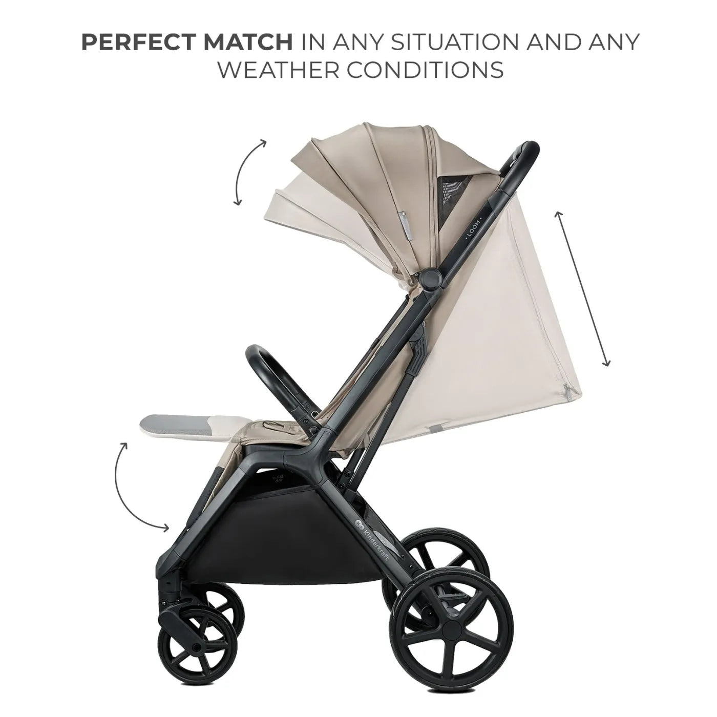 Carucior sport kinderkraft loom, 0-22 kg, linen beige