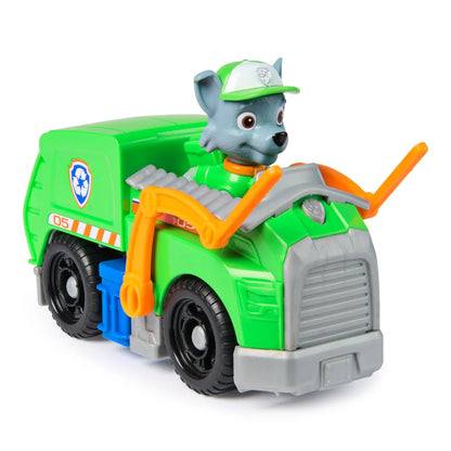 Patrula catelusilor set vehicul de baza camionul de reciclare  si figurina rocky