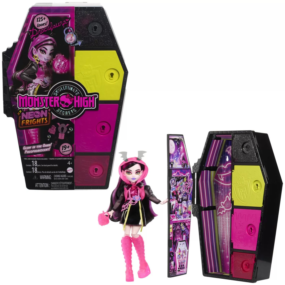 Monster high neon frights papusa draculaura