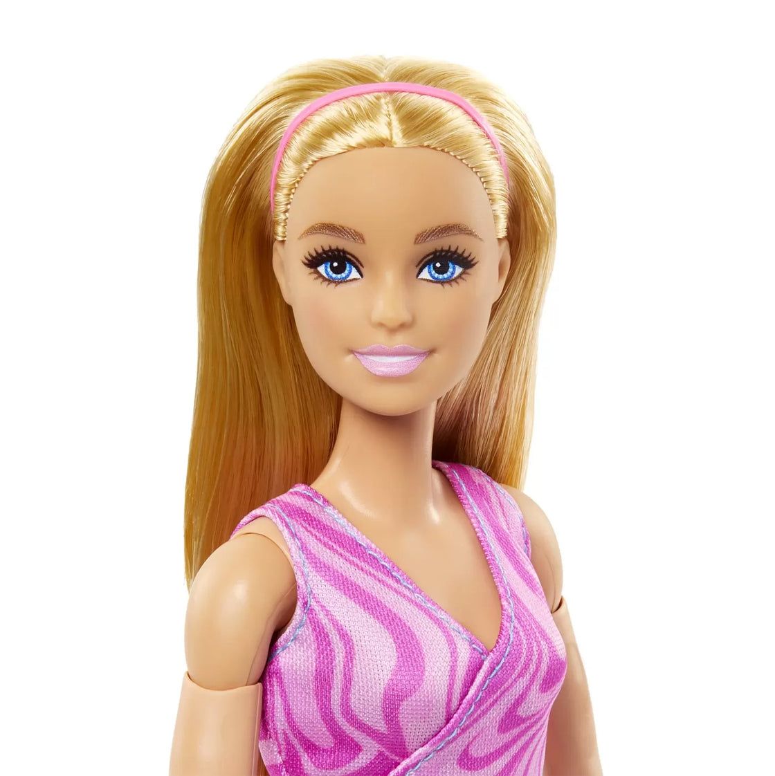 Papusa barbie made to move blonda cu top roz