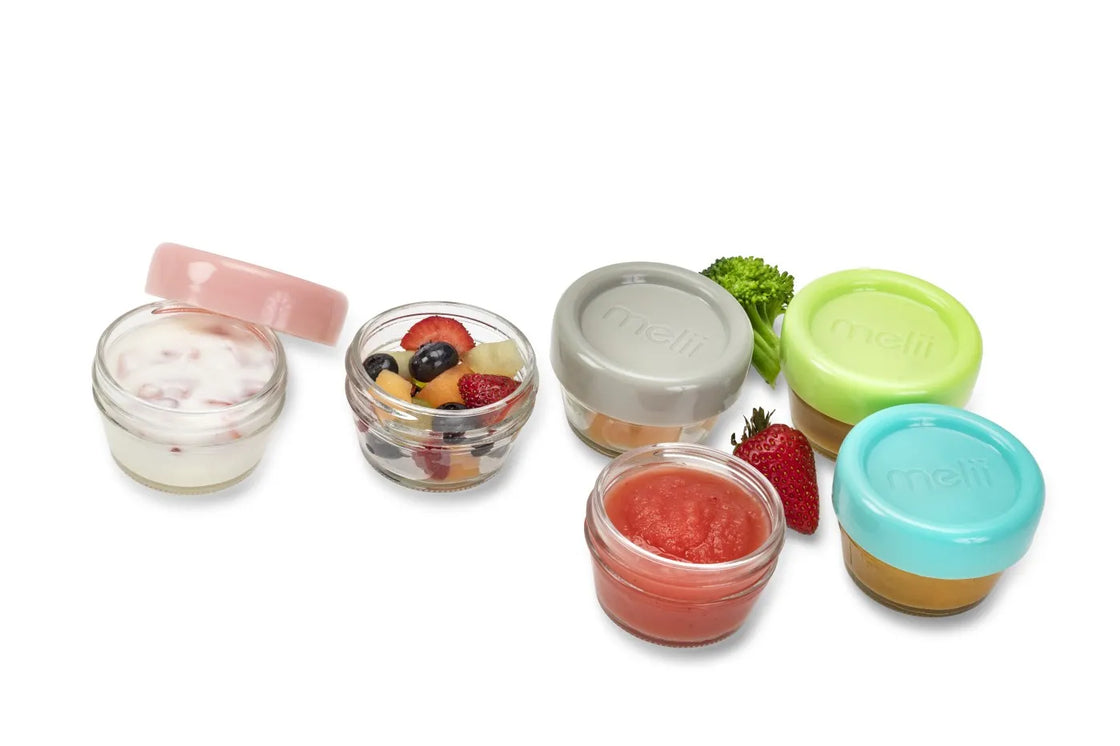 Set 6 recipiente sticla pentru hrana bebe, melii, 59 ml