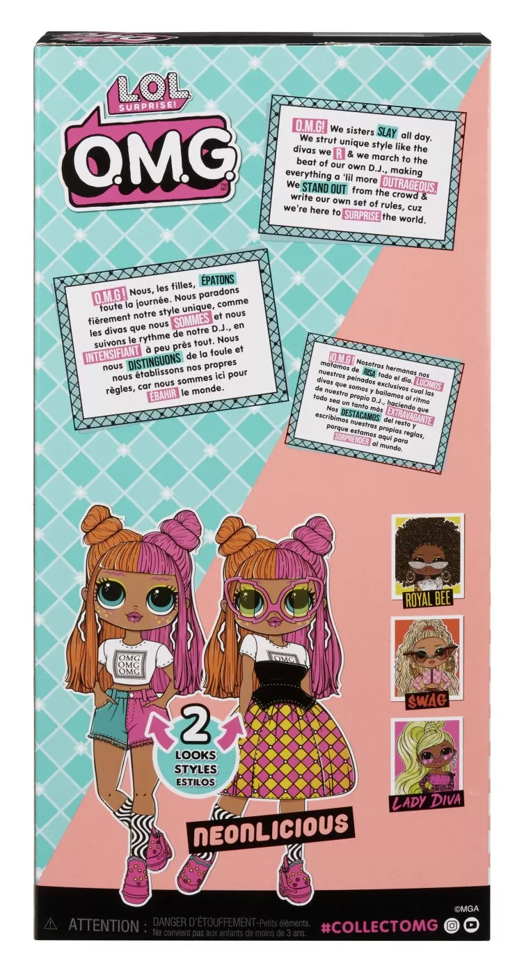 L.o.l. surprise! omg neonlicious papusa fashionista cu accesorii