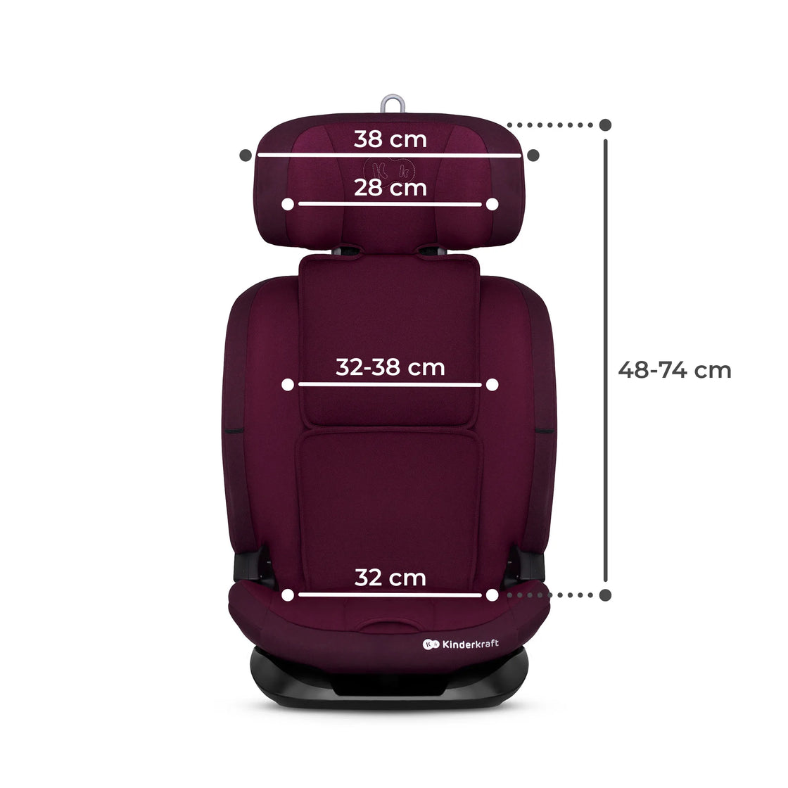 Scaun auto i-size, 76-150 cm, kinderkraft oneto 3, isofix, cherry pearl