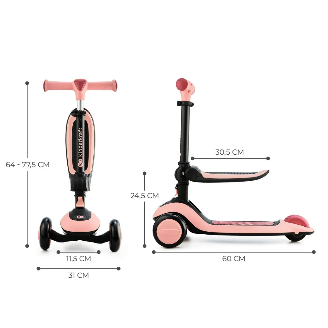 Trotineta kinderkraft halley, rosa pink