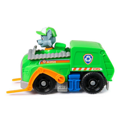 Patrula catelusilor set vehicul de baza camionul de reciclare  si figurina rocky